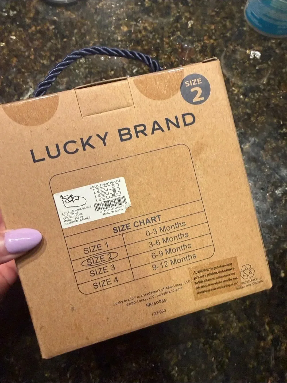 Lucky Brand Tan Crib Shoes with Strap - BRAND NEW - 3-6 Month Size 2 NWT